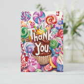 Candy Wonderland Candyland danke Karte (Stehend Vorderseite)
