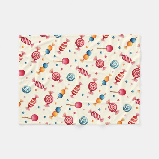 Candy Wonderland Fleecedecke (Vorderseite (Horizontal))