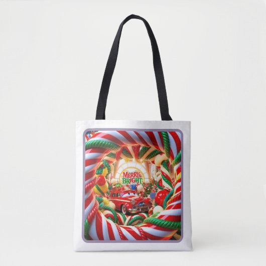 Candy Wonderland Holiday Tote Bag - Mittel Tasche (Vorderseite)
