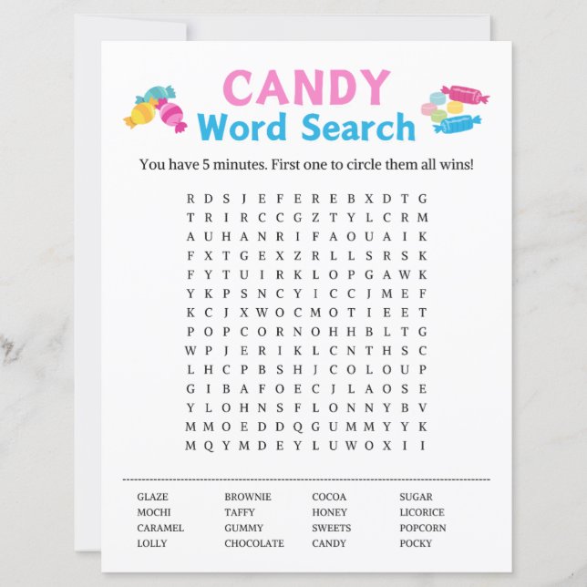 Candy Word Search Game (Vorderseite)