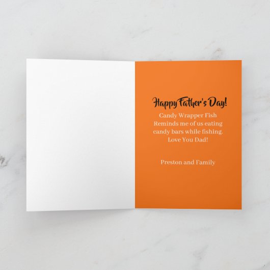 Candy Wrapper Fish Sculpture Father's Day Card Karte (Innenseite)