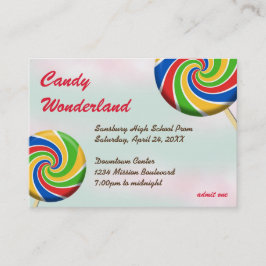 Candy Wunderland Sonderanfertigung Logo Eintrittsk Visitenkarte