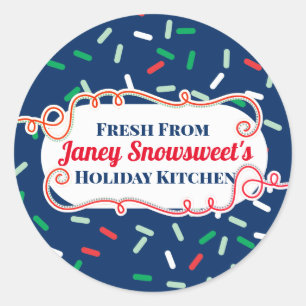 Candy Zuckerguss streut Weihnachtskekse von Runder Aufkleber