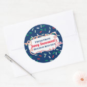 Candy Zuckerguss streut Weihnachtskekse von Runder Aufkleber (Umschlag)