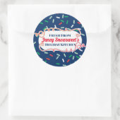 Candy Zuckerguss streut Weihnachtskekse von Runder Aufkleber (Tasche)