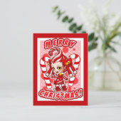 Candycane-chan Weihnachten Postkarte (Stehend Vorderseite)