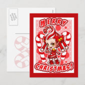Candycane-chan Weihnachten Postkarte (Vorne/Hinten)
