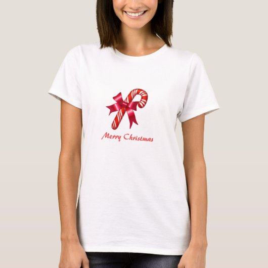 CandyCane frohe Weihnachten T-Shirt (Vorderseite)