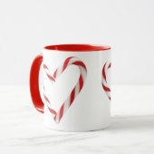Candycane Herz-Feiertags-Tasse Tasse (Vorderseite Links)