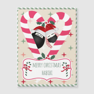 CandyCane Herz HABIBI Magnet-Weihnachtskarte Magnetkarte