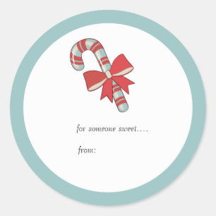 Candycane - Holiday git tags Runder Aufkleber