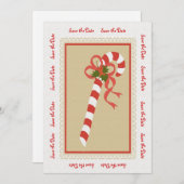 Candycane Invititiation/Ankündigung Einladung (Vorne/Hinten)