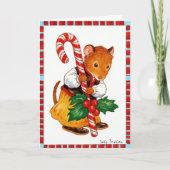 Candycane Maus Feiertagskarte (Vorderseite)