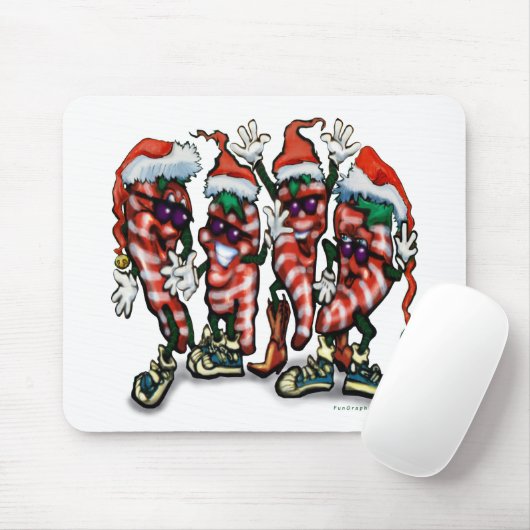 CandyCane-Paprikaschoten Mousepad (Mit Mouse)