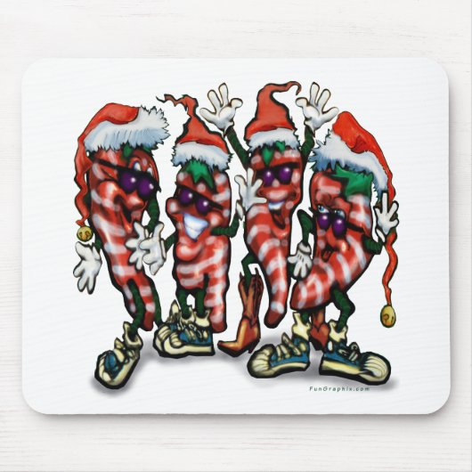 CandyCane-Paprikaschoten Mousepad (Vorne)
