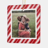 Candycane Stripe Merry Christmas Keramikornament (Links)