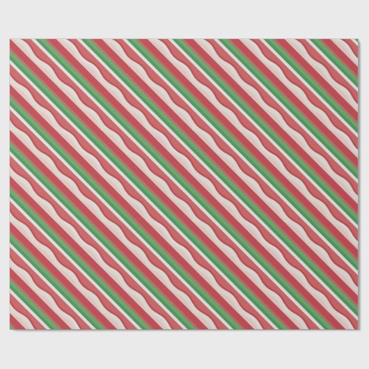 Candycane Stripe Muster Weihnachtsgeschenk Geschenkpapier (Flach)