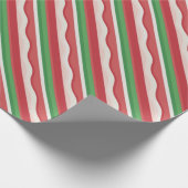 Candycane Stripe Muster Weihnachtsgeschenk Geschenkpapier (Ecke)