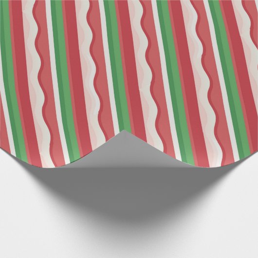Candycane Stripe Muster Weihnachtsgeschenk Geschenkpapier (Ecke)