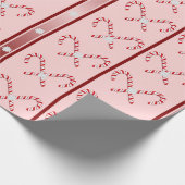 CandyCane und Streifen Muster Rosa, Rot, Weiß Geschenkpapier (Ecke)