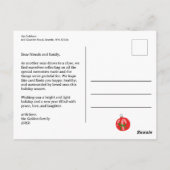 Candycanes Bows Niedlich CUSTOM Weihnachtsfeiertag Postkarte (Rückseite)