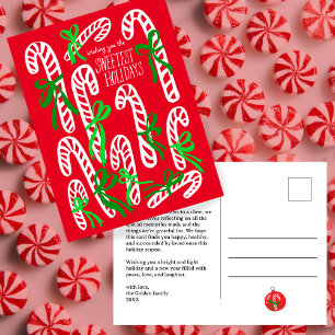 Candycanes Bows Niedlich CUSTOM Weihnachtsfeiertag Postkarte