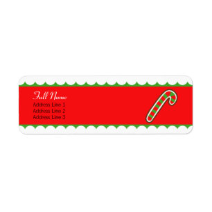 Candycanrot auf grünem Weihnachtslabel