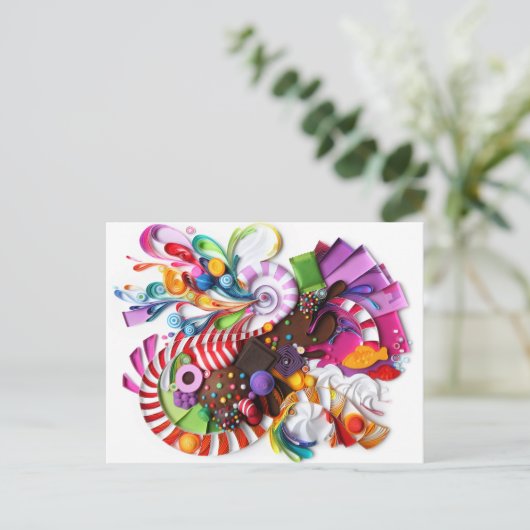 CandyCrush inspirierte Postkarte (Stehend Vorderseite)