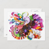 CandyCrush inspirierte Postkarte (Vorne/Hinten)