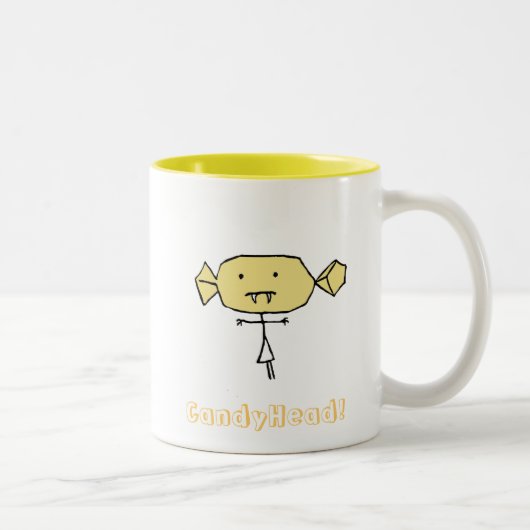 CandyHead bitey Tassen-Gelb Zweifarbige Tasse (Rechts)