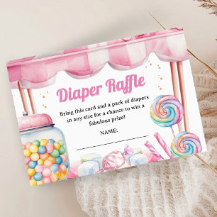 Candyland Baby Shower Diaper Umschließung Begleitkarte