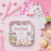 Candyland Baby Shower Pink Girl Pappteller (Party)