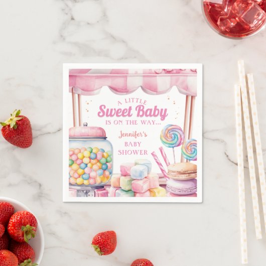 Candyland Baby Showpapier Napkin Serviette (Beispiel)