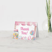 Candyland Babydusche geklappt Danke Karten (Vorderseite)