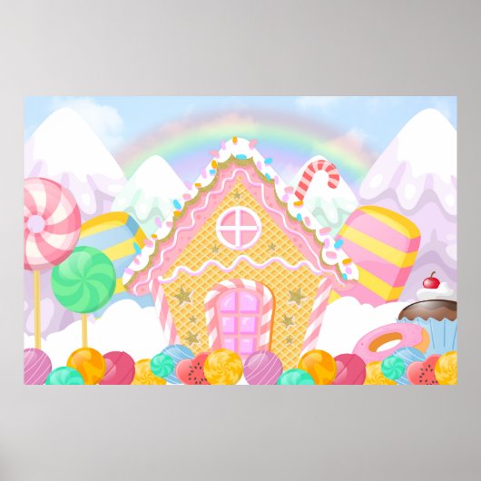 Candyland Backdrop Candyland Theme Hintergrund Poster (Vorne)
