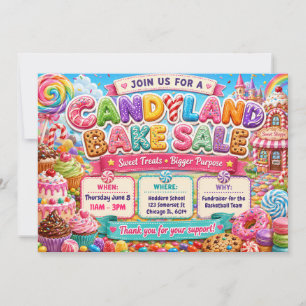 Candyland Backverkaufsdesign Einladung