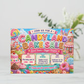Candyland Backverkaufsdesign Einladung (Stehend Vorderseite)