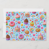 Candyland Backverkaufsdesign Einladung (Rückseite)