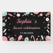 Candyland Banner Background Banner Schwarz und Ros (Horizontal)