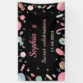 Candyland Banner Background Banner Schwarz und Ros (Vertikal)