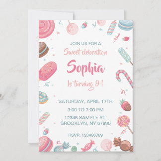 Candyland Birthday Einladung Party Einladung