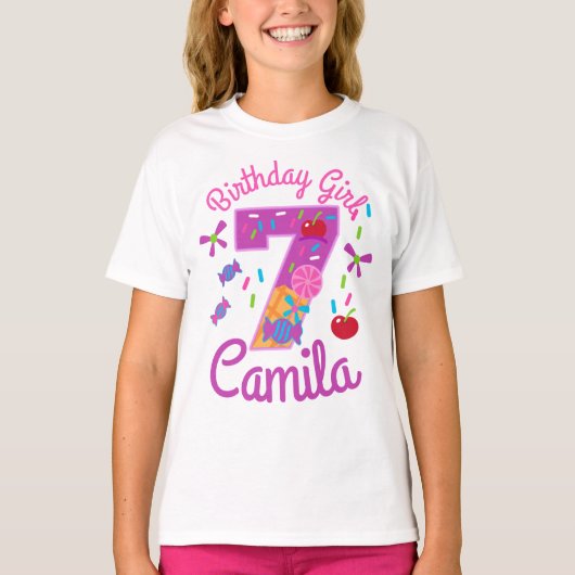 Candyland Birthday Girl T-Shirt (Vorderseite)