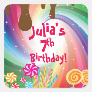 Candyland Birthday Stickers