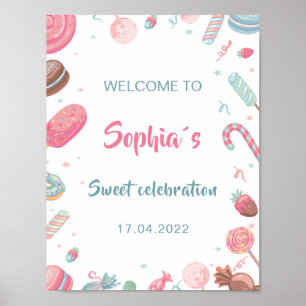 Candyland Birthday Welcome Sign Poster