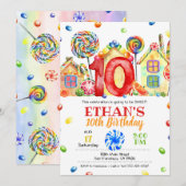 Candyland Candy Einladung für Candy Theme - 10. (Vorne/Hinten)