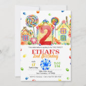 Candyland Candy Einladung für Candy Theme - 2. (Vorderseite)