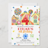 Candyland Candy Einladung für Candy Theme - 4. (Vorderseite)