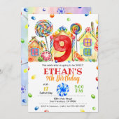 Candyland Candy Einladung für Candy Theme - 9. (Vorne/Hinten)