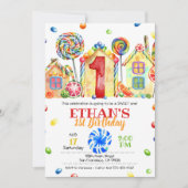Candyland Candy Einladung zum Candy Theme - 1. (Vorderseite)