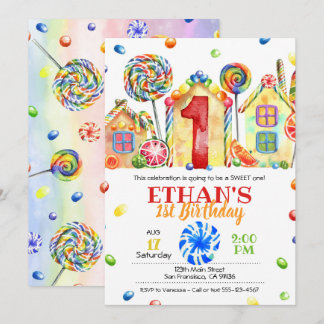 Candyland Candy Einladung zum Candy Theme - 1.
